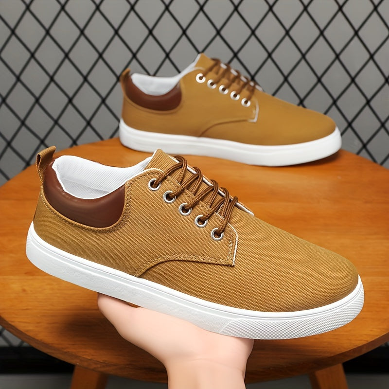 Classic Canvas Skate Shoes for Men in Spring And Summer - Breathable, Non-Slip, And Durable Lace-Up Sneakers, Perfect for Everyday Casual Wear