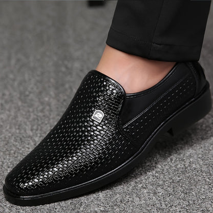 Men's Winter Plush-Lined Business Casual Slip-On Shoes