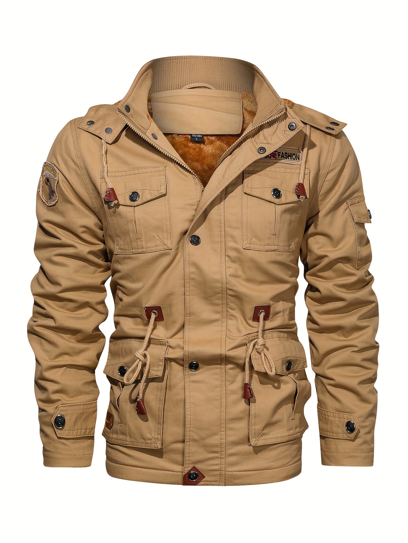 Men'S Heavyweight Winter Jacket - Thermal Insulated Cold Weather Coat with Full-Zip Closure, Hooded Windproof Outerwear, Multiple Utility Pockets - Olive Green Tactical-like design for Outdoor, Commute, Everyday - Non-Stretch