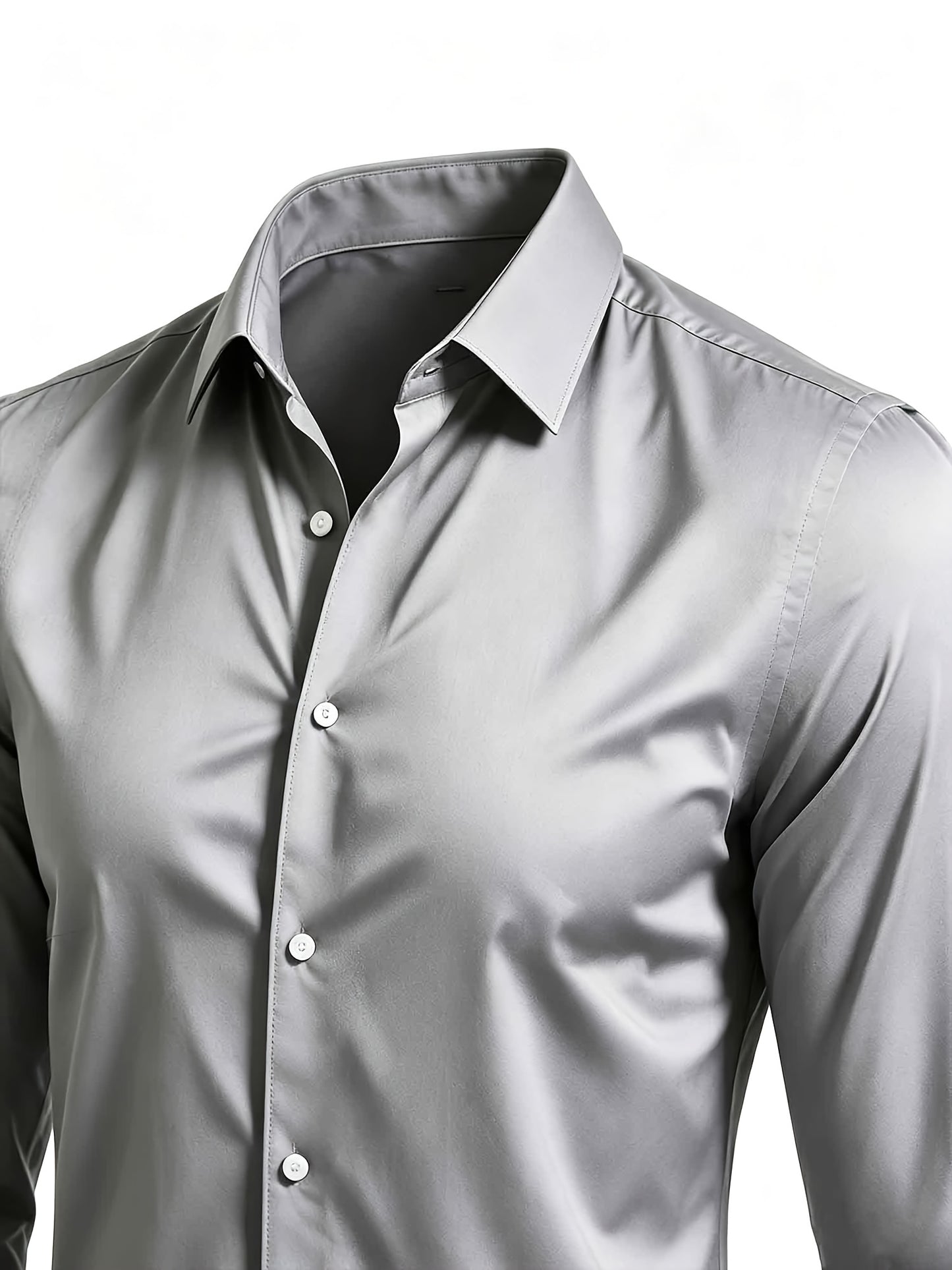 Men's Casual Long Sleeve Button-Up Solid Color Shirt