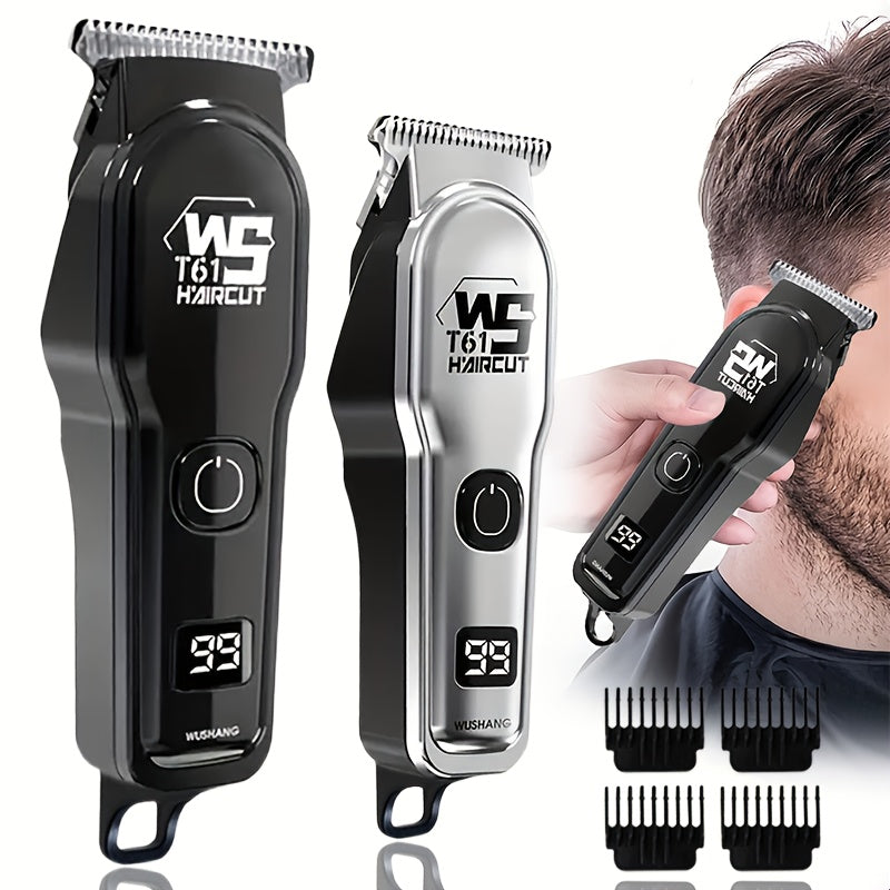 1 Men's Wireless Hair Clipper & Beard Trimmer with LCD Display, Professional USB Rechargeable Grooming Kit - Durble and Portatile for Father' Day/Birthday or Holiday Presents - ayq