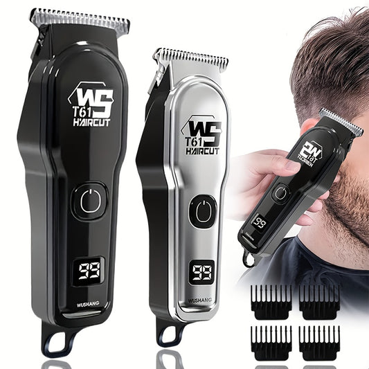 1 Men's Wireless Hair Clipper & Beard Trimmer with LCD Display, Professional USB Rechargeable Grooming Kit - Durble and Portatile for Father' Day/Birthday or Holiday Presents - ayq