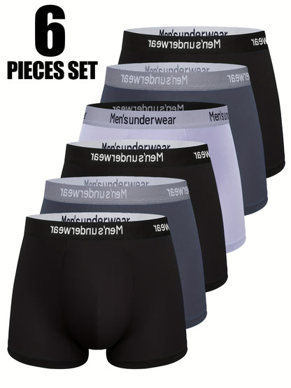 Men's Plus-Size Boxer Briefs 6-Pack - Soft, Breathable Comfort