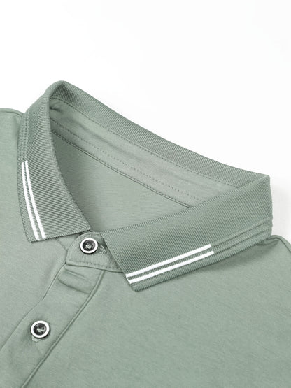 Men's Lightweight Cotton Stretch Business Shirt with Lapel Collar