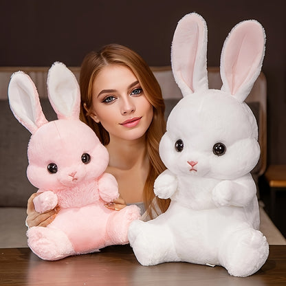 A New Fluffy and Adorable Sitting Long-eared Rabbit Plush Toy, a Soft and Cute Large Rabbit Doll Creative Pillow for Home Decoration and Birthday Party Gifts