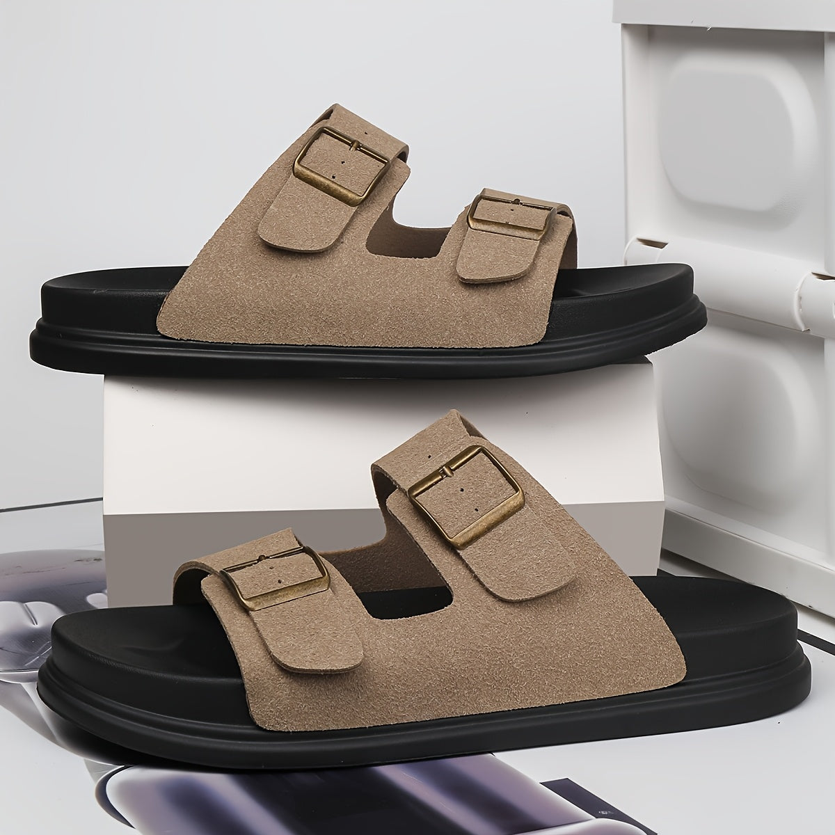 Unisex Casual Slip-On Soft PU Sole Open-Toe Slippers