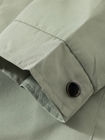 Men'S Lightweight Business Jacket - Zip-Up Formal Coat with Notch Lapel, Olive Green - Office, Wedding, Travel - Durable Polyester Jacket for Professional & Casual Attire - Spring/Fall Outerwear, Office Wear, Sleek Design, Hi