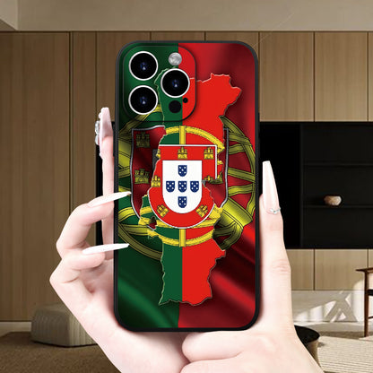 Minimalist Portuguese Flag TPU Phone Case for iPhone Models