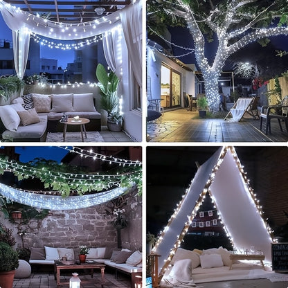 Solar Remote Control 19 Modes Outdoor Festival Party Decorations Garden Corridor Decoration Christmas Halloween Lights Wedding Proposal Scene New Year Decoration