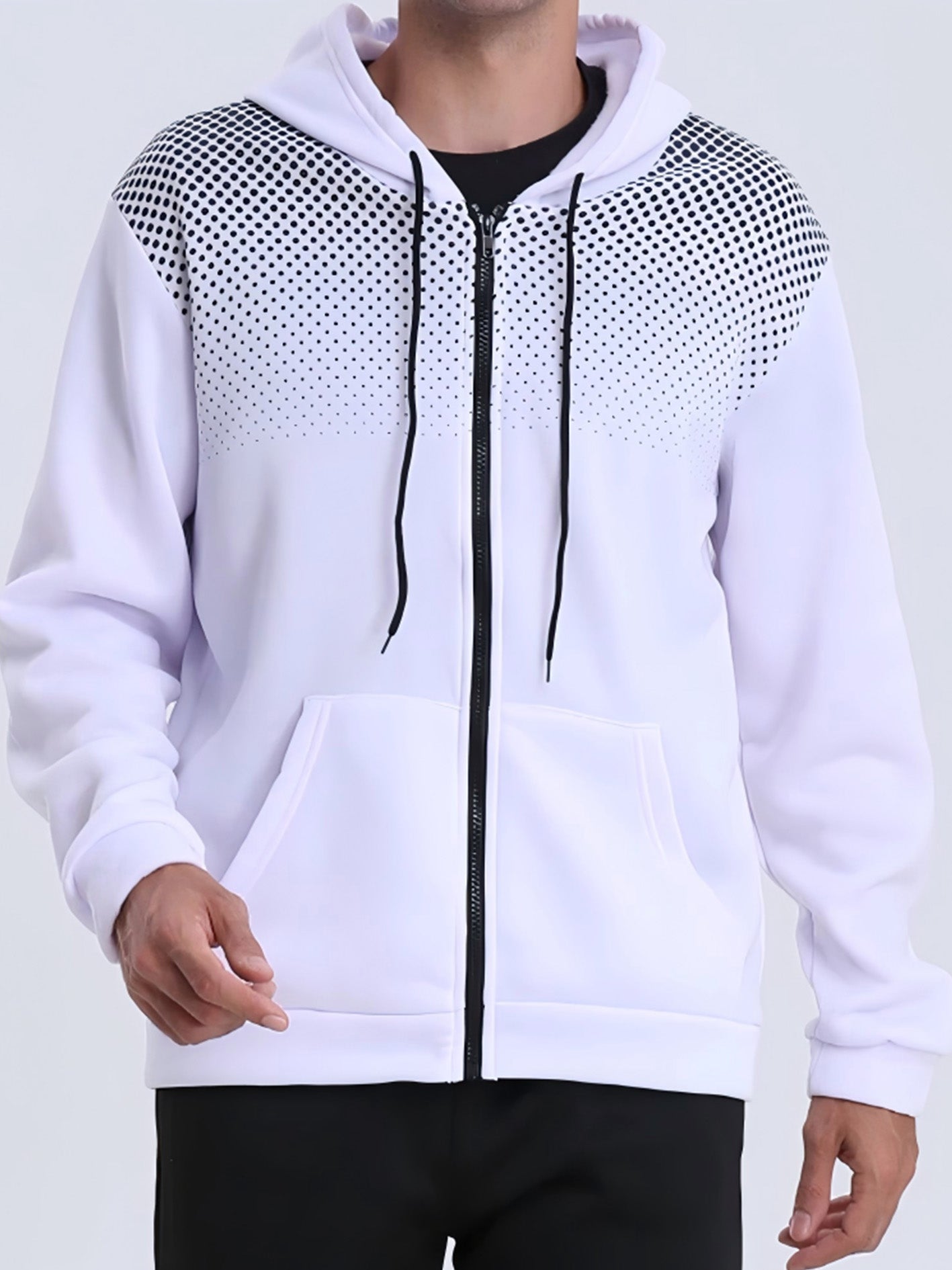 Men'S Electric Hooded Zipper Jacket - Full-Zip Workwear Coat with Belt Pocket, Heavy-Duty Construction, Full-Zip Closure & Belt Design for Plumbers, Casual Wear, Durable Fabric, Outdoor Workers