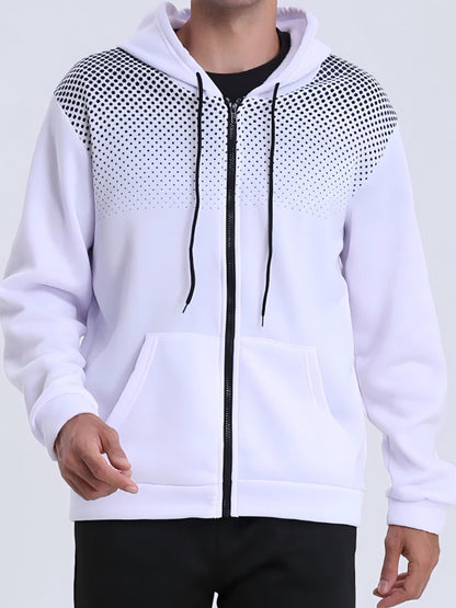 Men'S Electric Hooded Zipper Jacket - Full-Zip Workwear Coat with Belt Pocket, Heavy-Duty Construction, Full-Zip Closure & Belt Design for Plumbers, Casual Wear, Durable Fabric, Outdoor Workers