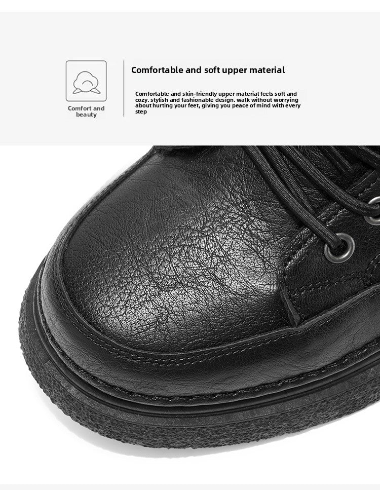 Men'S Winter Hiking Shoes - Cold Weather Traction Outdoors, Lace-Up Ankle Support, Cushioned EVA Insole - Synthetic Faux Upper - All-Terrain Traction for Snow, Ice, Mud - Low-Top Design - Black/Brown - Ideal for Hiking, Urban