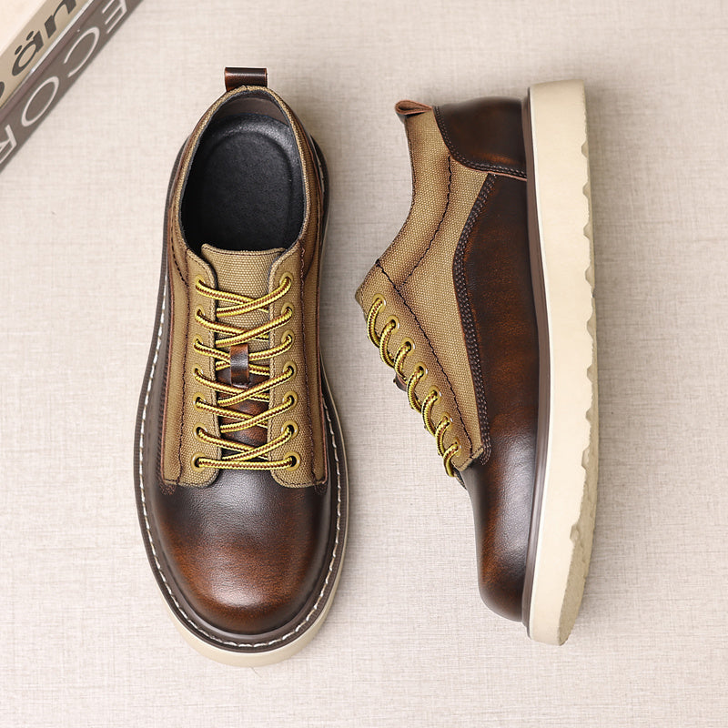 Men's Retro Lace-Up Dress Shoes Wide Fit for Casual & Business