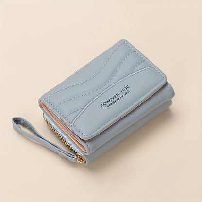 New Women's Fashion Minimalist Foldable Coin Purse with Clasp Design, Large Capacity, 6 Colors Available