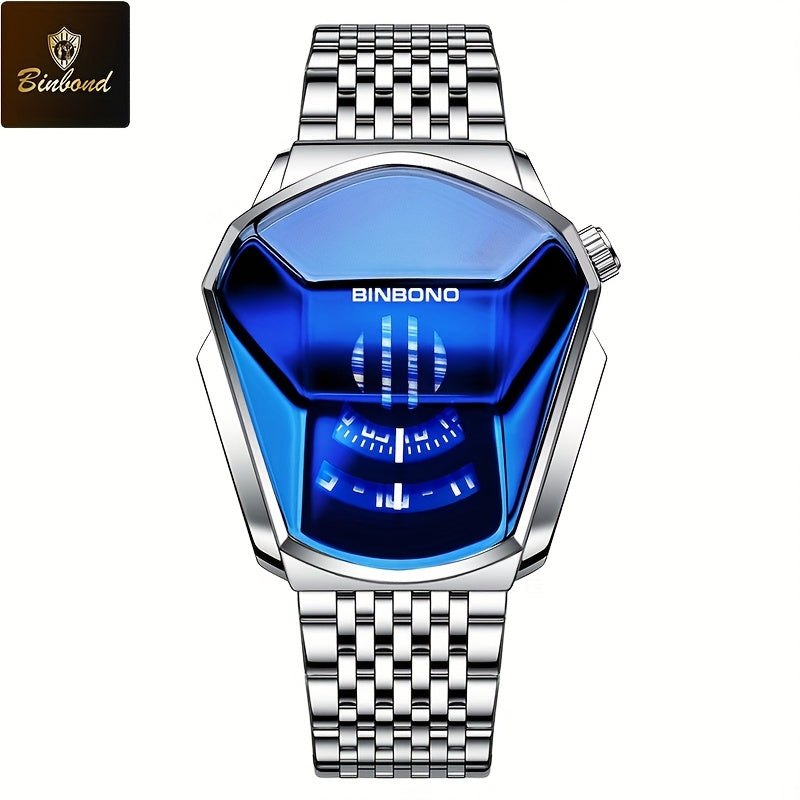 BINBOND Men's Quartz Business Watch Stainless Steel Strap