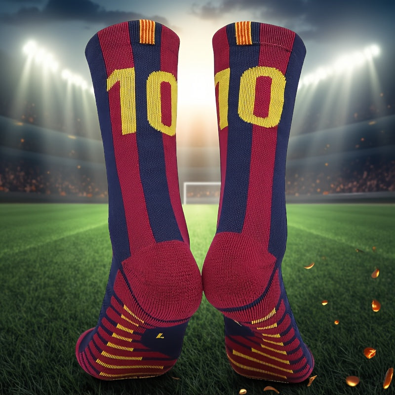 Men's Mid-Length Football Socks with Anti-Slip Grip