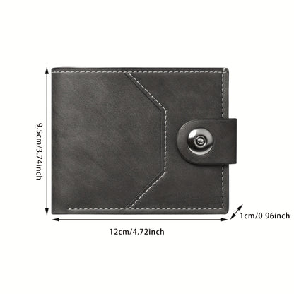 1pc Custom Unisex Wallet, Personalized Initial Name Gender-Neutral Business Wallet with Snap Closure, Multiple Card Slots, Credit Card Holder, Coin Purse, Available in Black, Dark Brown, Light Brown