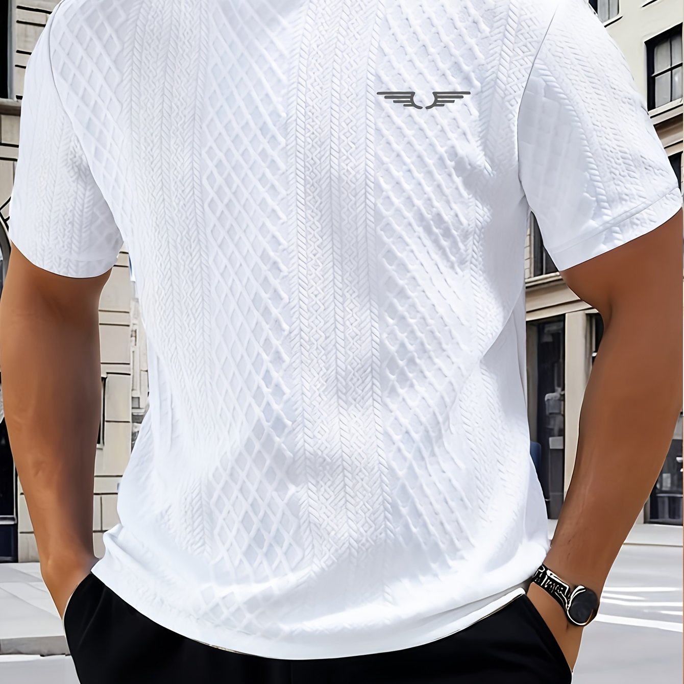 Fashionable and Simple Casual Short-sleeve T-shirt for Daily Commuting and Shopping, a Comfortable and Breathable Top for Men - ayq