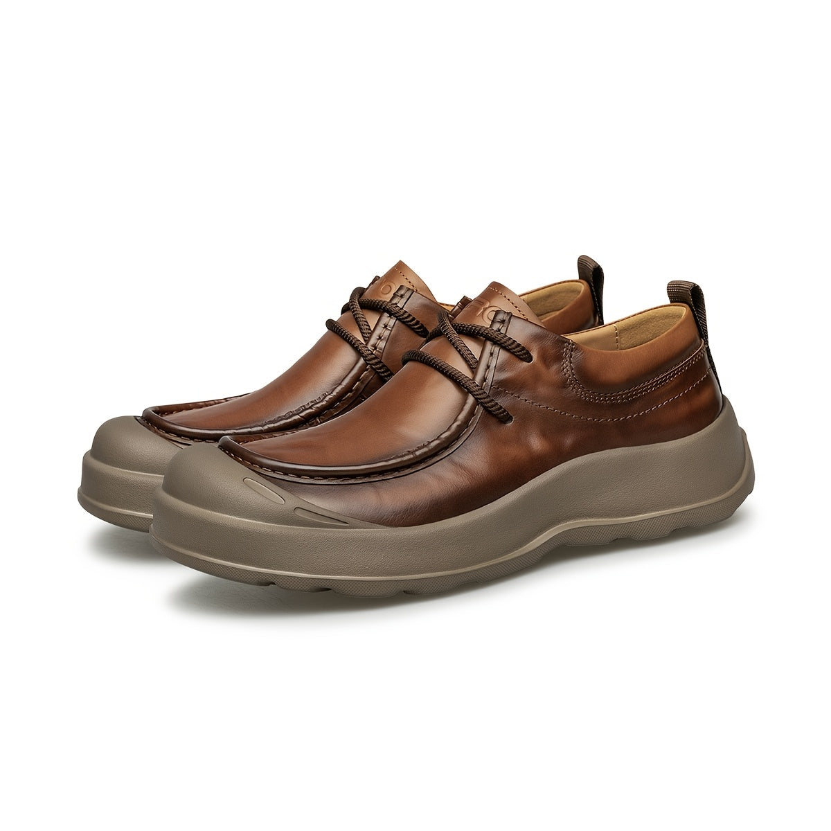 Men's Vintage Leather Casual Shoes with Lightweight Cushioning