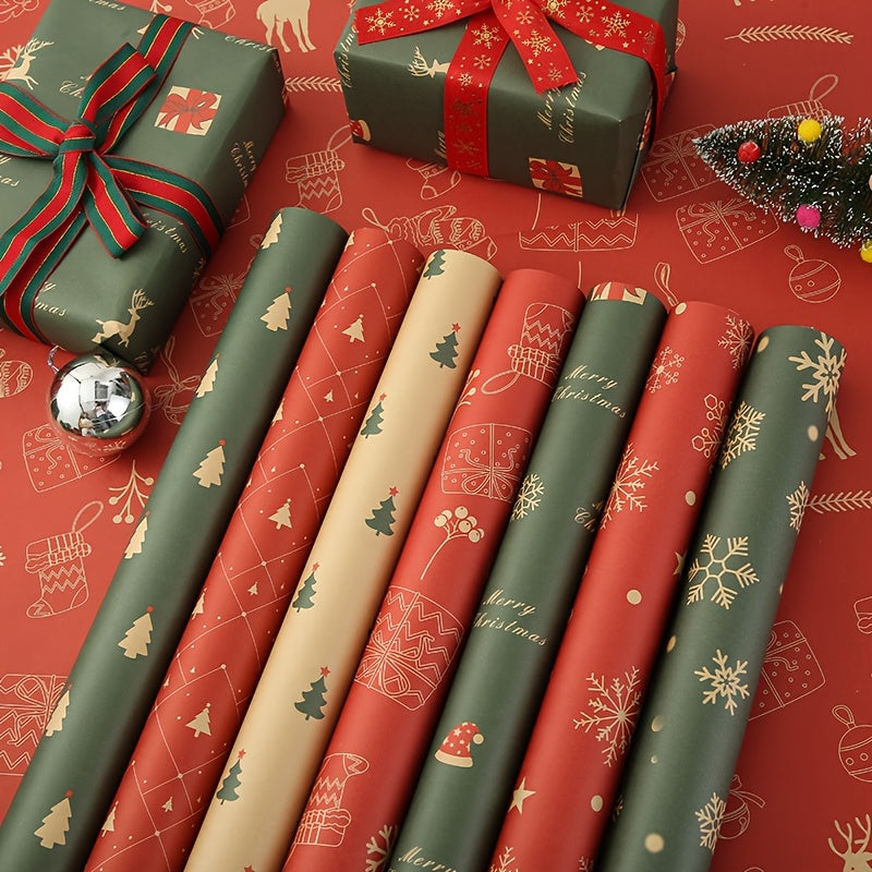 New Christmas-Themed Wrapping Paper, Gift Wrap for New Year Presents, Birthday Boxes & Party Favors – Perfect for Holidays and Celebrations, Holiday Presents, Celebration Decor, Festive Design, Seasonal Print, Durable Wrap,