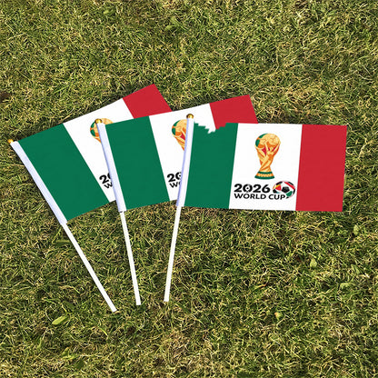 World Cup Fan Handheld Banner with Mexican Flag and Trophy
