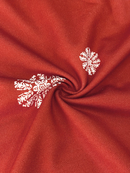 Women'S Elegant Off-Shoulder Red & Snowflake Print Winter Dress with Puff Sleeve & Round Neck - Long Sleeve Party Dress for Christmas, New Year'S Eve, Winter Events - Machine Washable, Christmas Dress, Festive Attire, Offshou