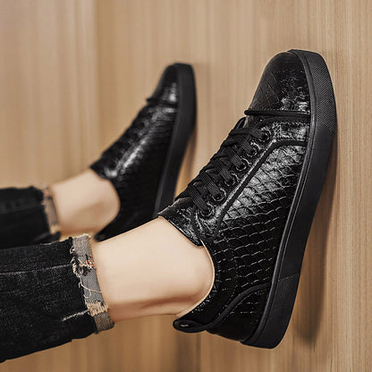 Men's Versatile Business Casual PU Lace-Up Shoes - All Season
