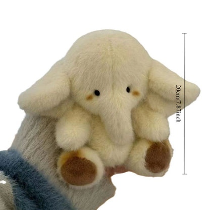 New Cream White Big Ears Elephant Plush Toy, Adorable Fluffy Doll Pendant Valentine's Day Gift