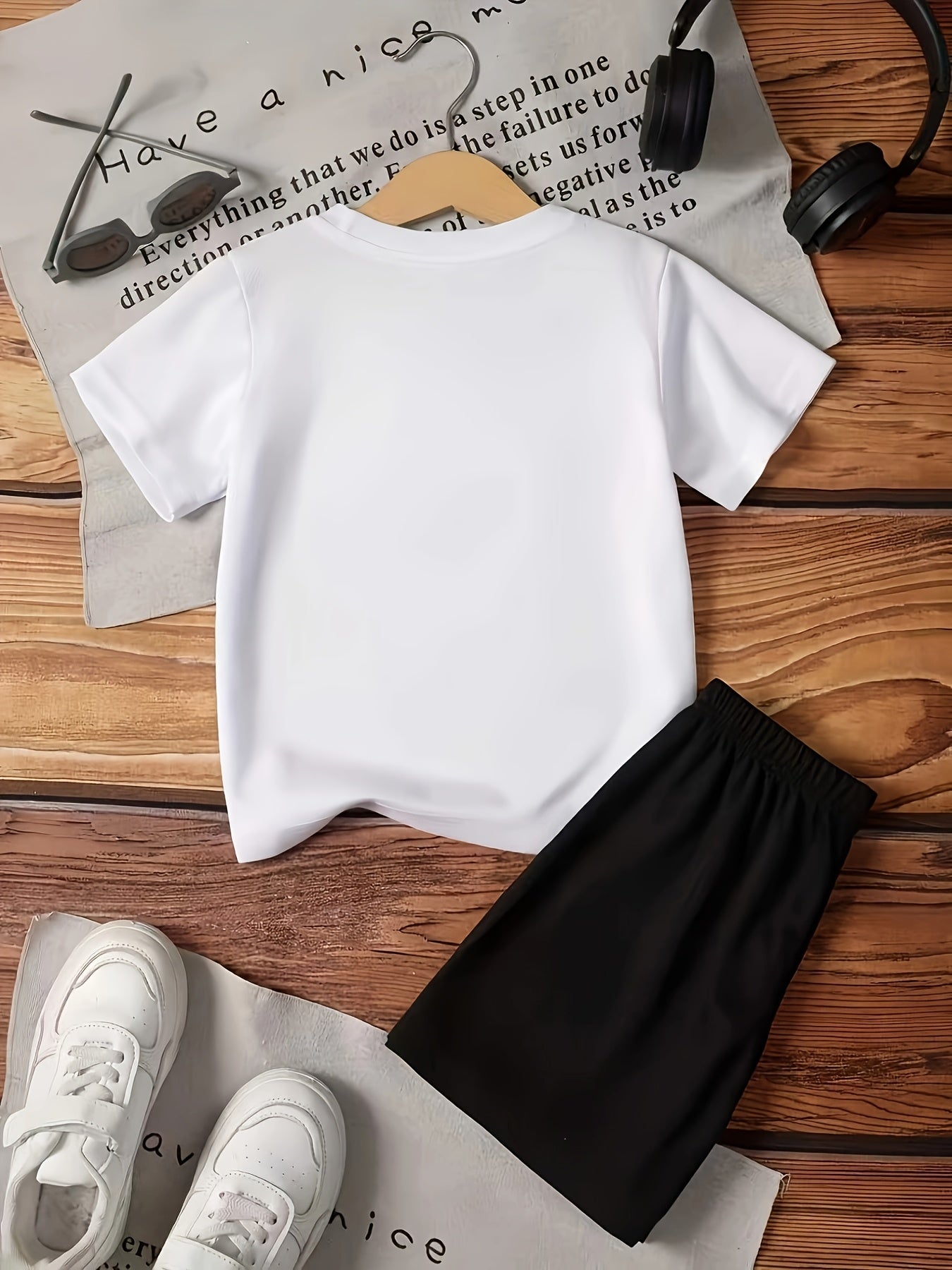 Kids Casual Short Sleeve T-Shirt and Shorts Set for Spring