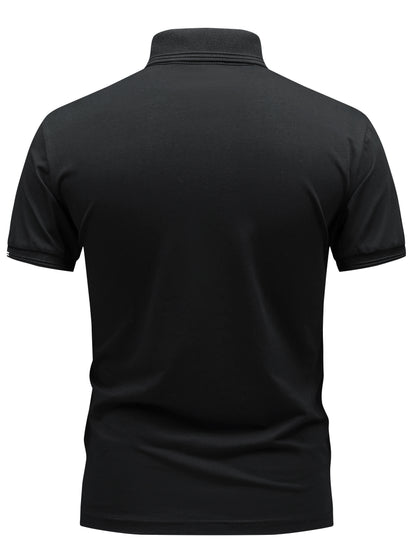 Men's Lightweight Cotton Stretch Business Shirt with Lapel Collar