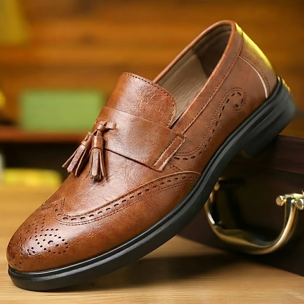 Men's Retro Loafers with Tassel Detail Lightweight Comfort