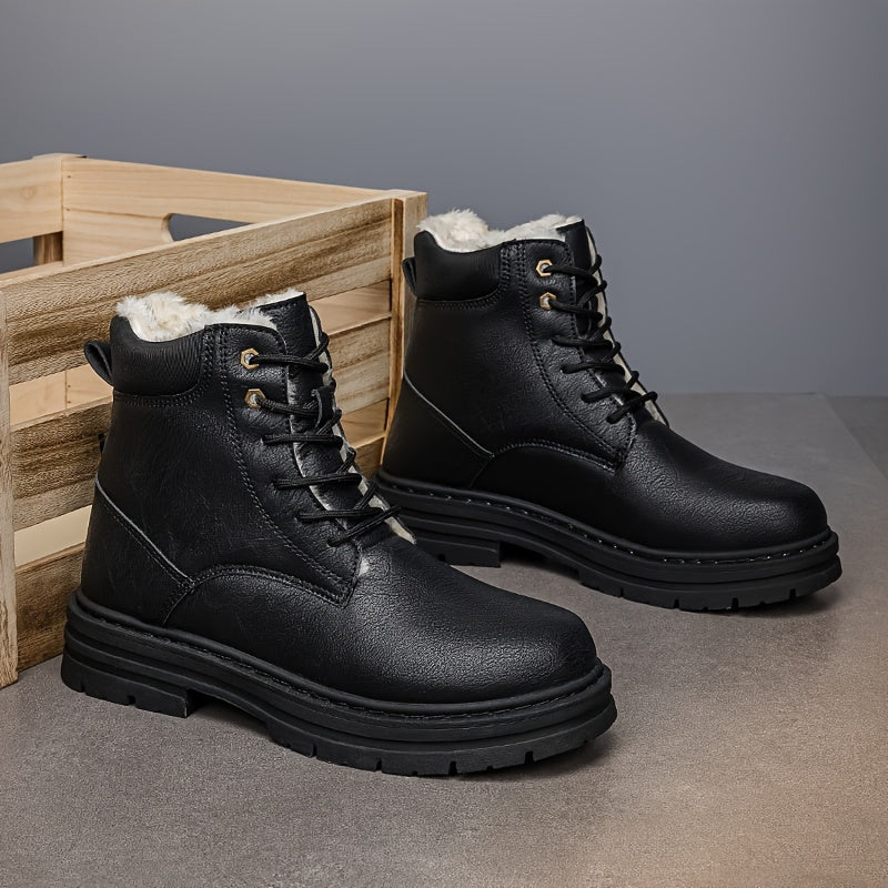 Men's Winter Boots, Casual Versatile High-Quality Snow Boots, Trendy Outdoor High-Top Casual Shoes