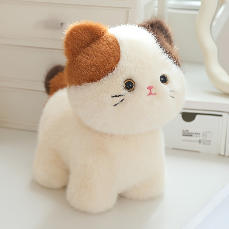 20cm/7.87in Calico Cat Plush Toy, a Sofa Ornament, Stuffed Fat Cat Plush Doll, And an Ideal Choice for Holiday Or Birthday Gifts.