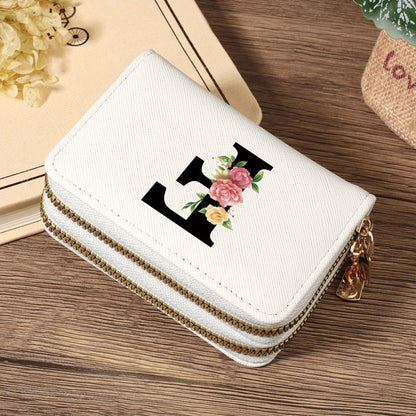 Women's Lightweight Wallet - Compact Zipper Purse with Multiple Card Slots & Coin Pocket, Elegant Monogram Initials, Secure Closure for Everyday, Travel, Gift - Women's Credit Card Organizer, Everyday Carry Purse, Stylish Ini