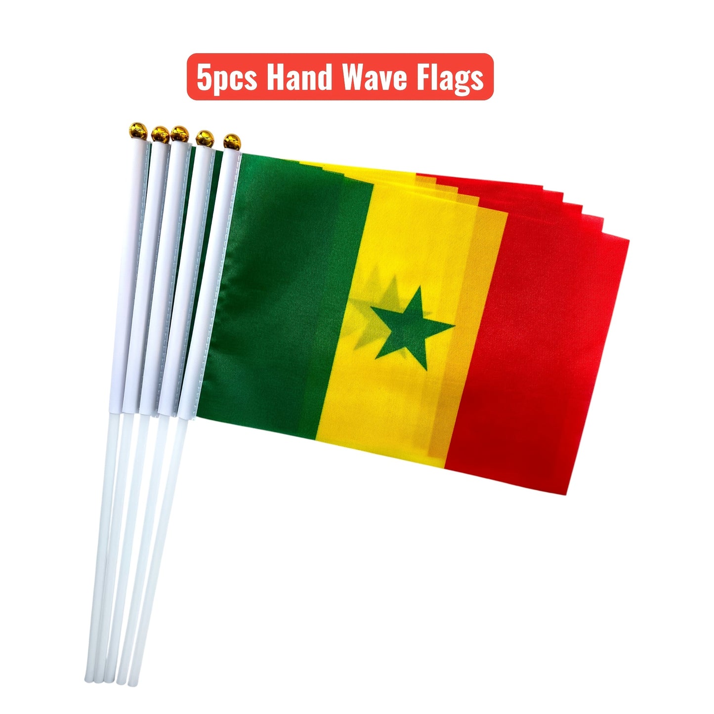 Senegal Polyester Handheld Flag for Multipurpose Use