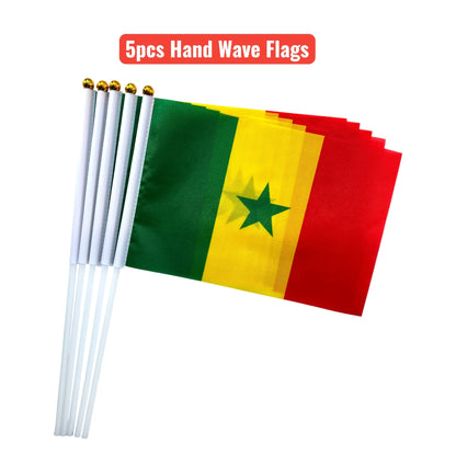 Senegal Polyester Handheld Flag for Multipurpose Use