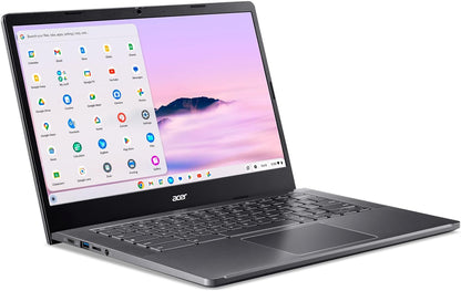 Acer Chromebook plus 514 Laptop with Google AI – 14" Full HD 1920 X 1080 IPS Touch Display | Intel Core I3-N305 | 8GB LPDDR5 | 128GB SSD | Wi-Fi 6E | FHD Camera | Chrome OS | CB514-4HT-375Z