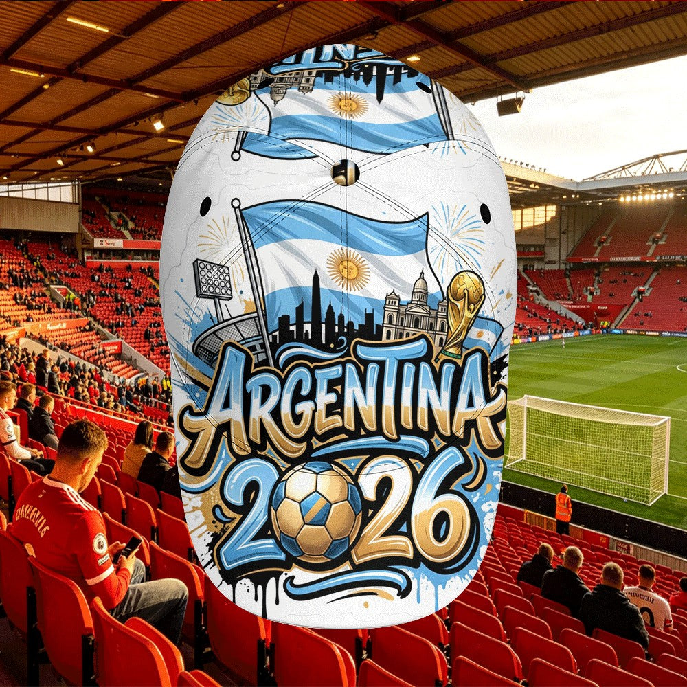 Men's Lightweight Argentina 2026 Football Baseball Cap - Sports Style