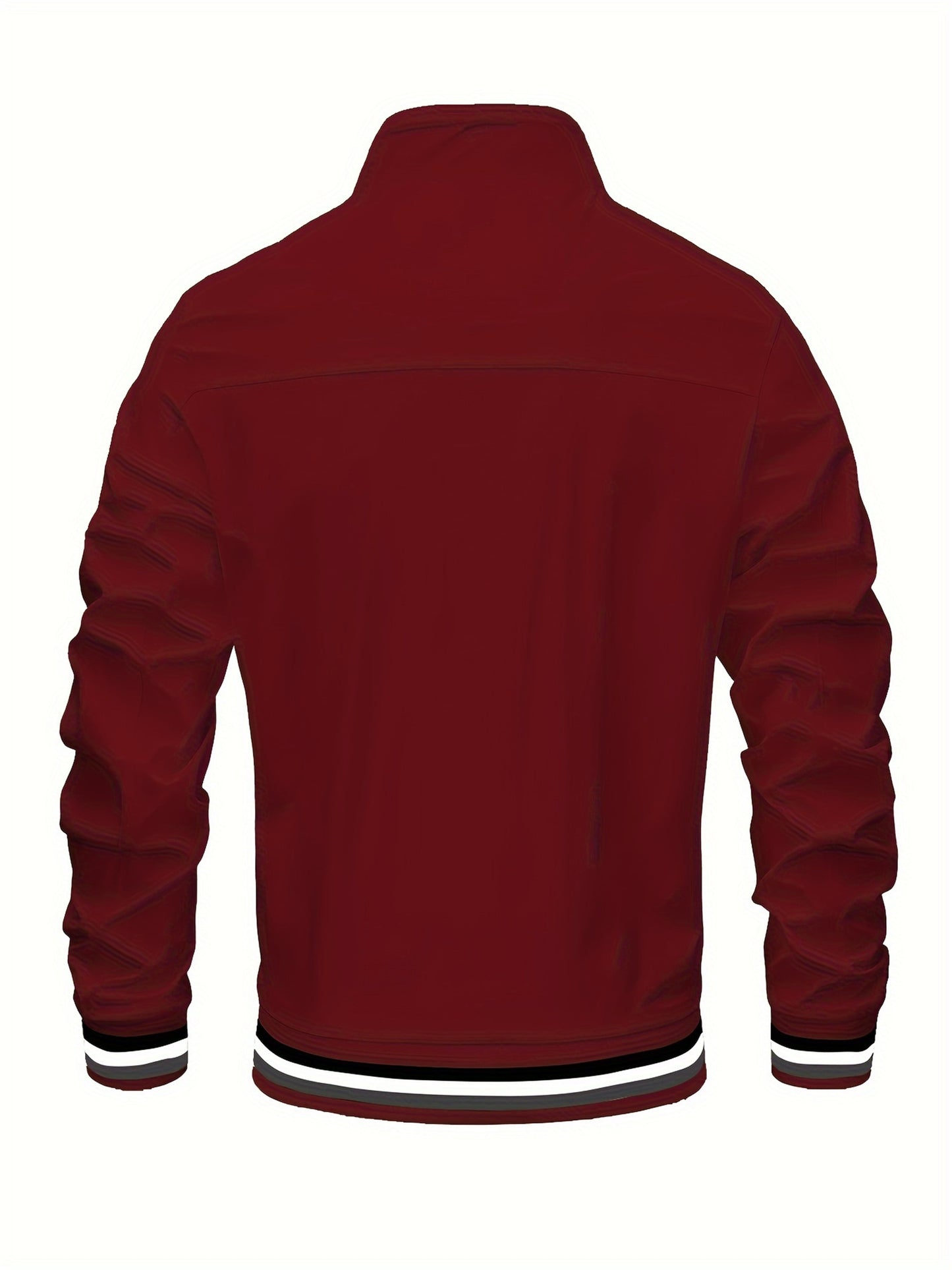 Men's Vintage-Inspired Hip Hop Baseball Jacket - Casual Sports Outerwear with Stand Collar, Zip-Up, Polyester - Perfect for Fall/Winter