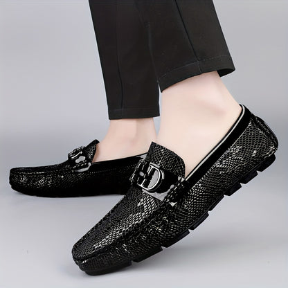 Men's Lightweight PU Leather Slip-On Loafers for All Seasons