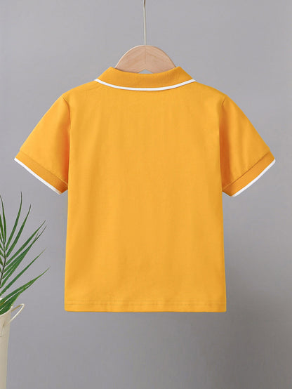 Kids' Summer Polo Shirts with Bird Patterns, Cotton Blend