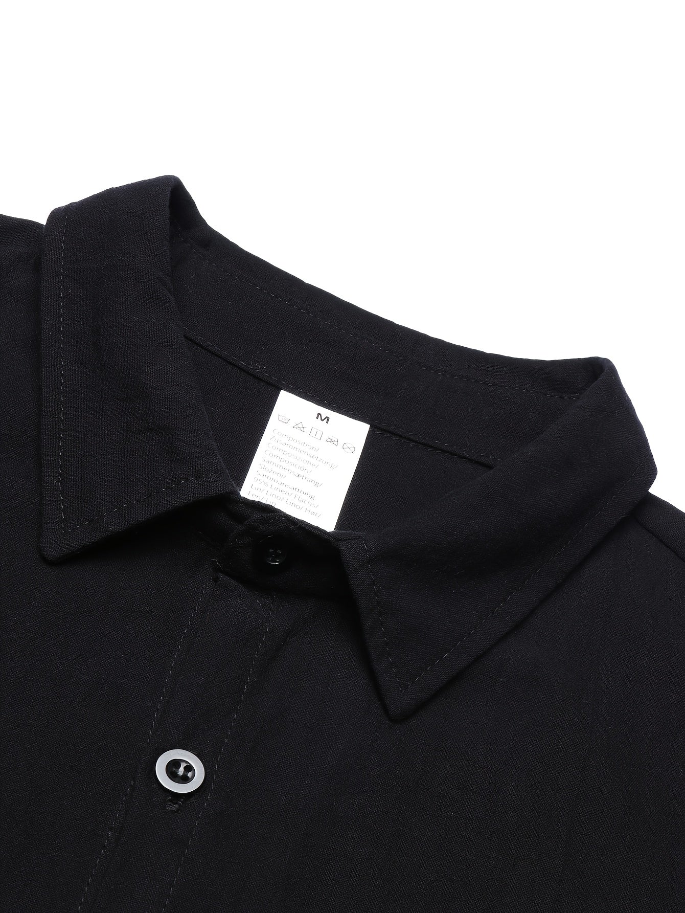 Men's Linen Casual Lapel Shirt and Trousers Set for Spring/Fall