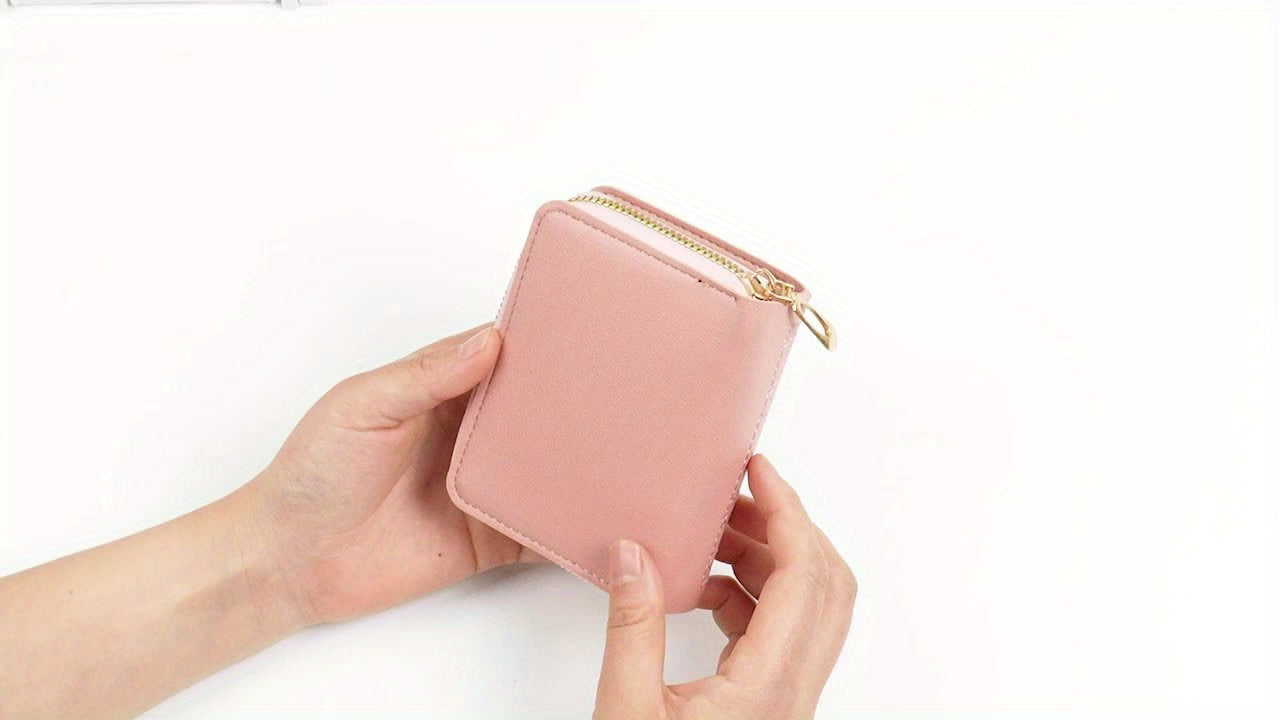 2024 New Style Zippered Foldable Short Wallet, Korean Fashion Embroidered Large Capacity Women'S Clutch Card Holder.