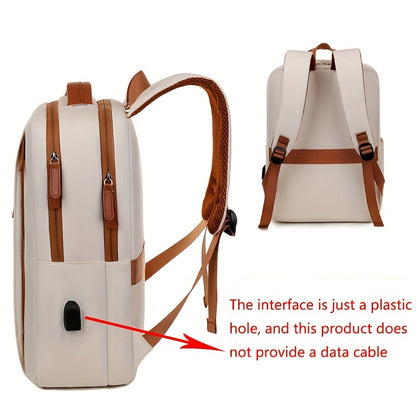 Stylish Lightweight Laptop Backpack - Adjustable Shoulder Straps, Multiple Compartments, USB Charging Port, Perfect for Commuting, School, Travel  Business, Casual Style, Polyester Lining, Secure Zipper Closure, Laptop Carry