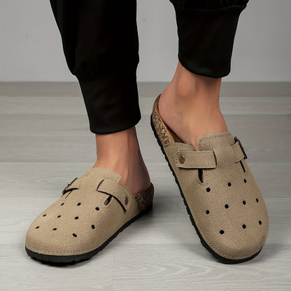 Men's Breathable Non-Slip Home Slippers with Microfiber Upper
