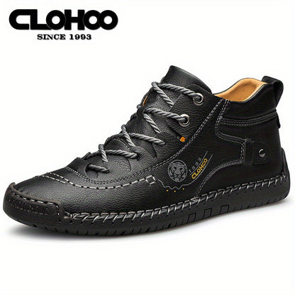 Men's Casual Hand-Stitched Rubber Sole Lace-Up Shoes