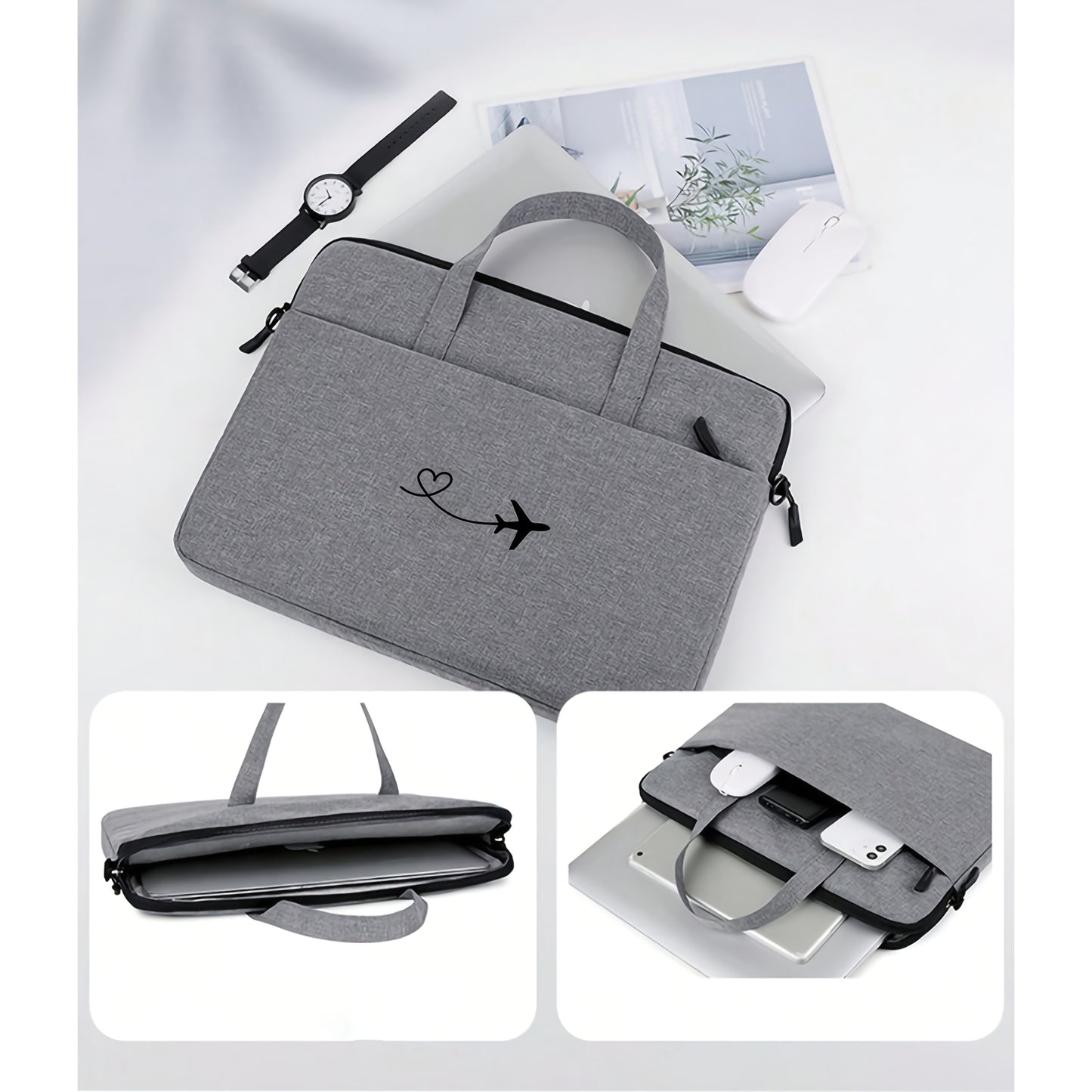 Minimalist Casual Laptop Bag for 15.6-inch Laptops with Shoulder Strap