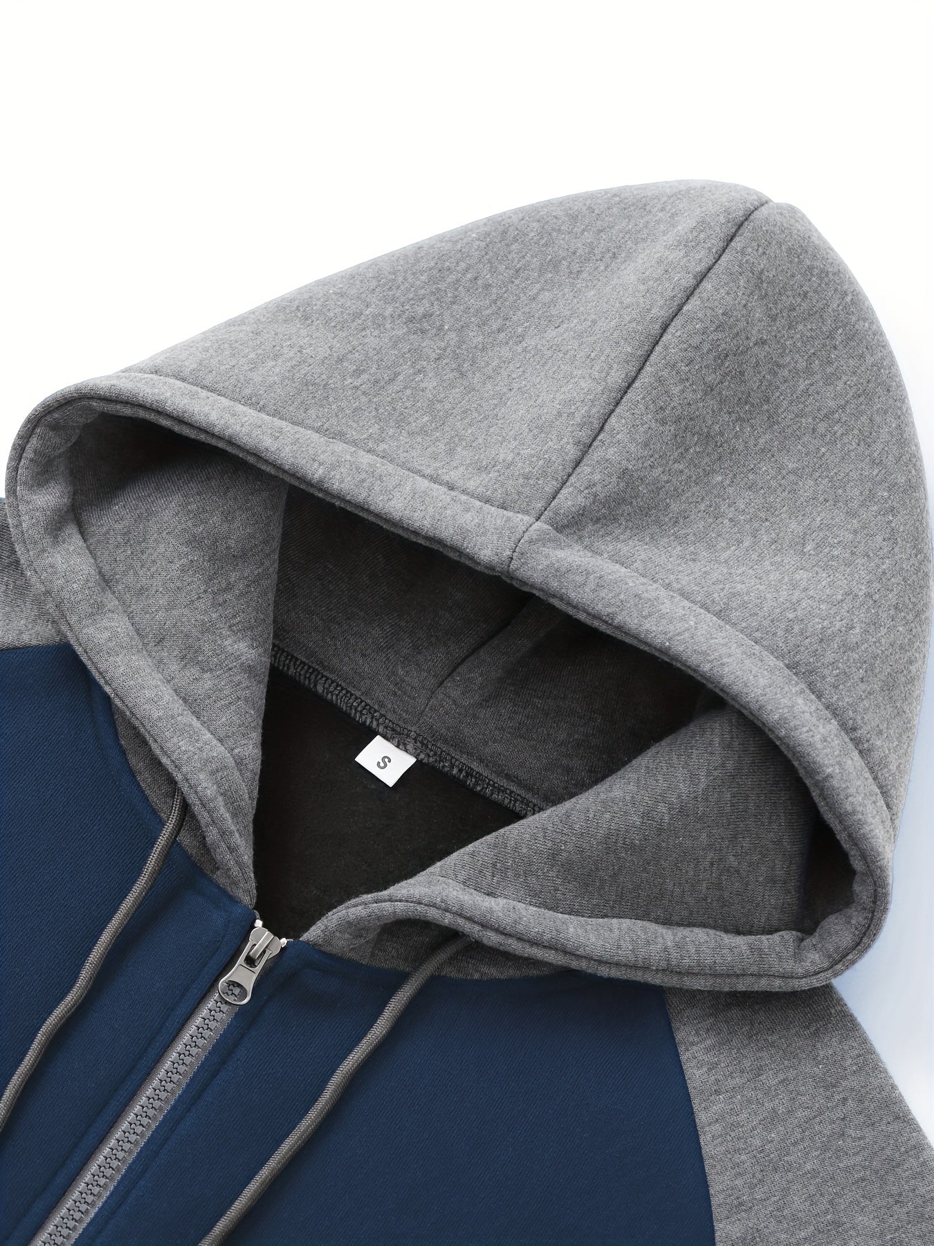 Men's Casual Sports Hoodie Two-Piece Set Four Seasons Color-Matching Zipper Drawstring Waist Jogging Suit