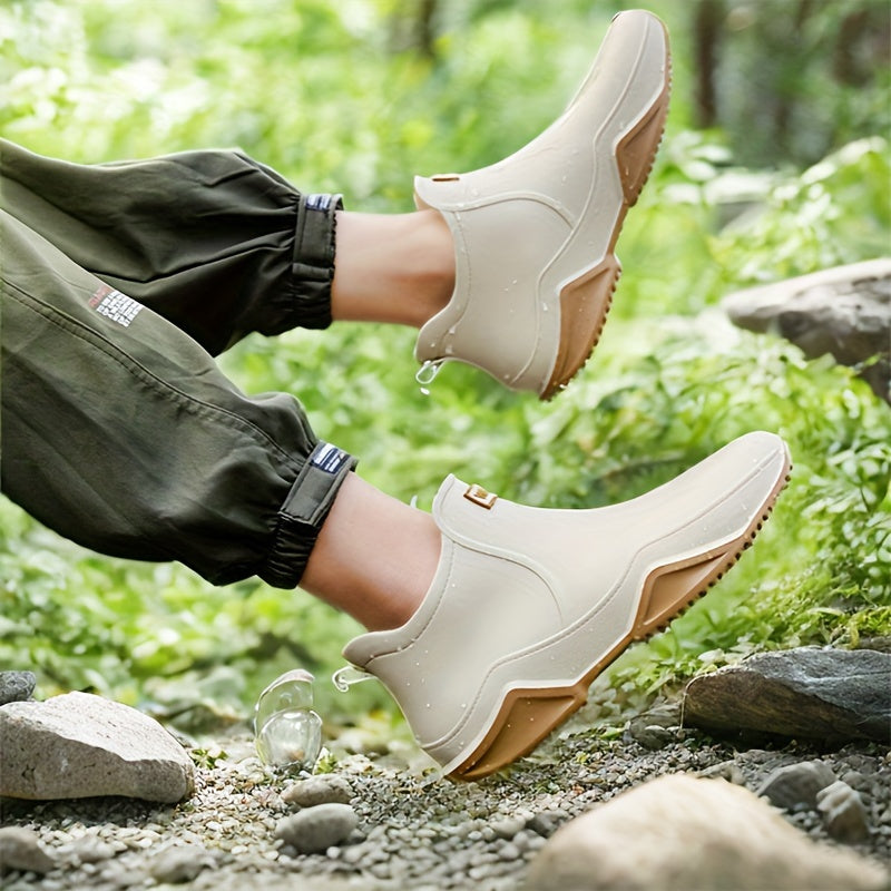 Men's Waterproof Non-Slip PVC Rain Boots for Outdoor Work