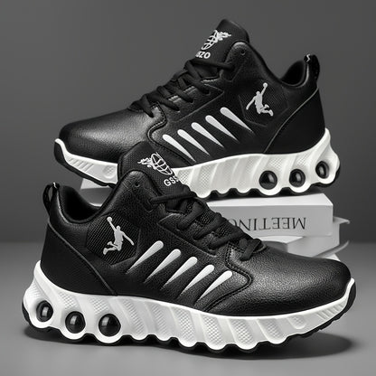 Men's Cushioned Non-Slip Casual Sneakers with Lace-Up
